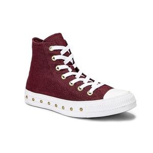 Converse NWT Chuck Taylor All Star Sneaker in Bordeaux, White and Gold